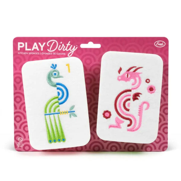 Play Dirty Mahjong Tile Sponge Set Fred & Friends Home - Kitchen & Dining - Sponges & Cleaning Cloths