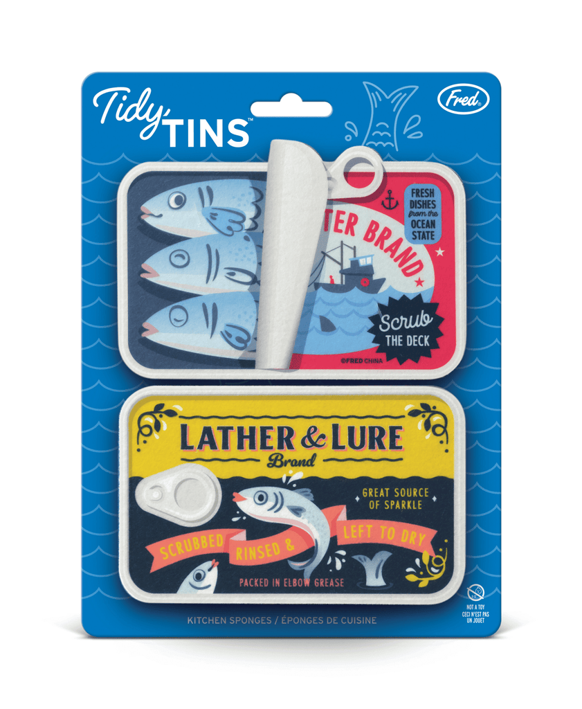 Tidy Tins Sardines Sponge Set Fred & Friends Home - Kitchen & Dining - Sponges & Cleaning Cloths