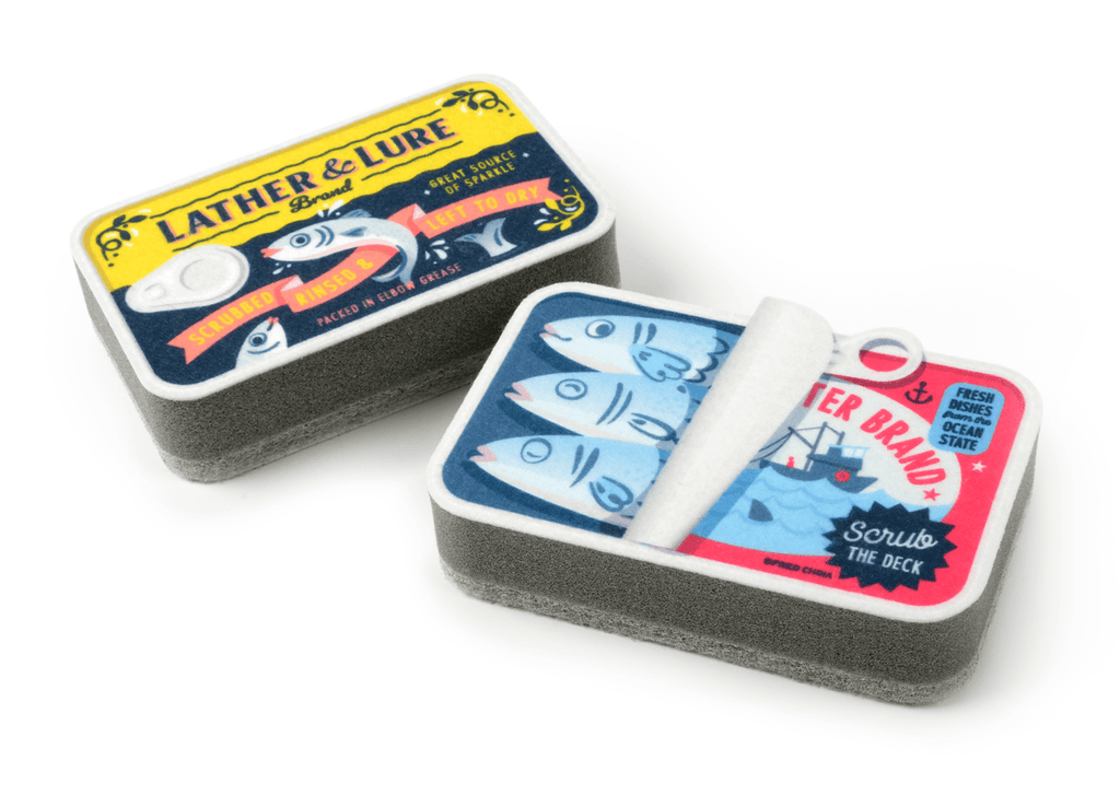 Tidy Tins Sardines Sponge Set Fred & Friends Home - Kitchen & Dining - Sponges & Cleaning Cloths