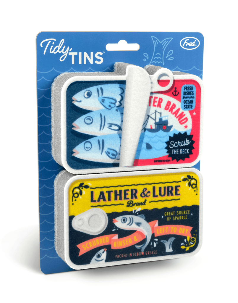 Tidy Tins Sardines Sponge Set Fred & Friends Home - Kitchen & Dining - Sponges & Cleaning Cloths