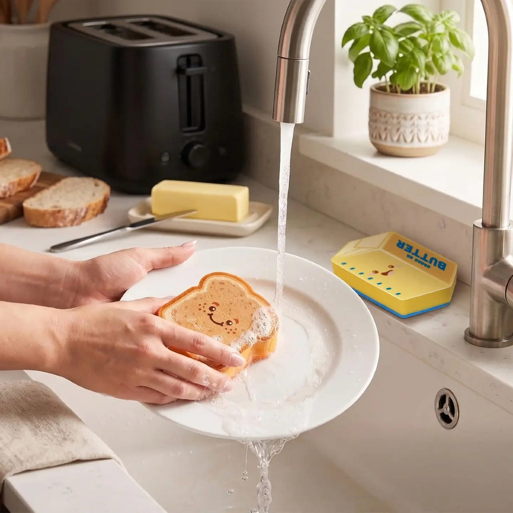 Tidy Toast Toast & Butter Sponge Set Fred & Friends Home - Kitchen & Dining - Sponges & Cleaning Cloths
