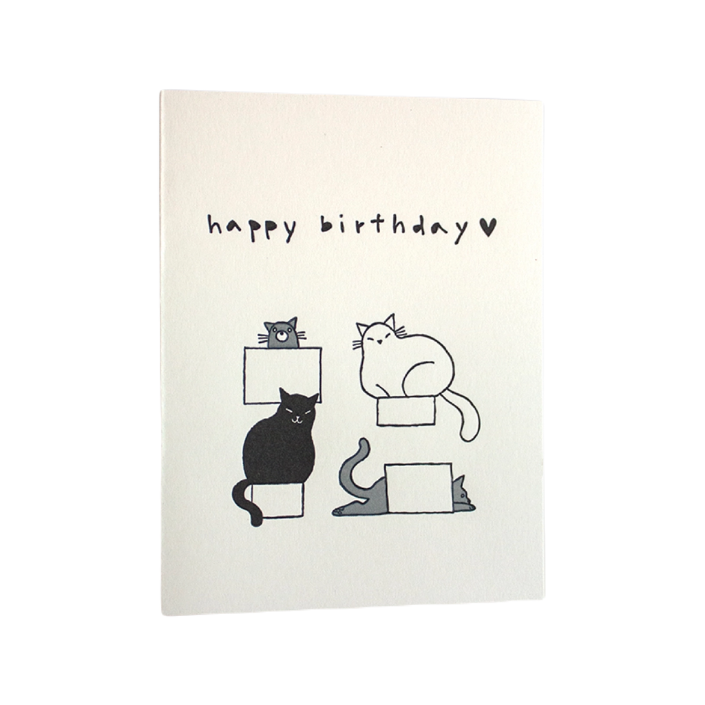 Cat Boxes Birthday Card Fugu Fugu Cards - Birthday