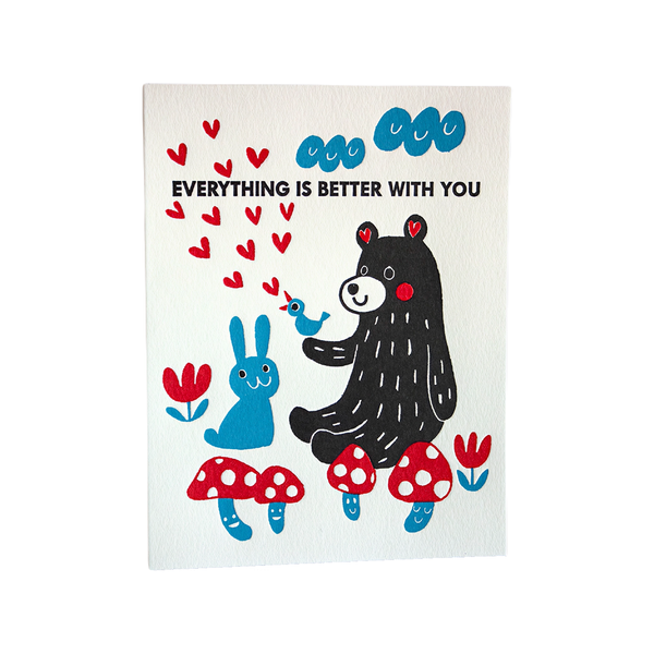 Everything Is Better With You Love Card Fugu Fugu Cards - Love