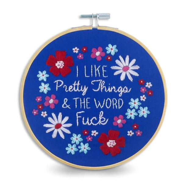 I Like Pretty Things & The Word Fuck Embroidery Kit Funatic Toys & Games - Crafts & Hobbies - Needlecraft Kits