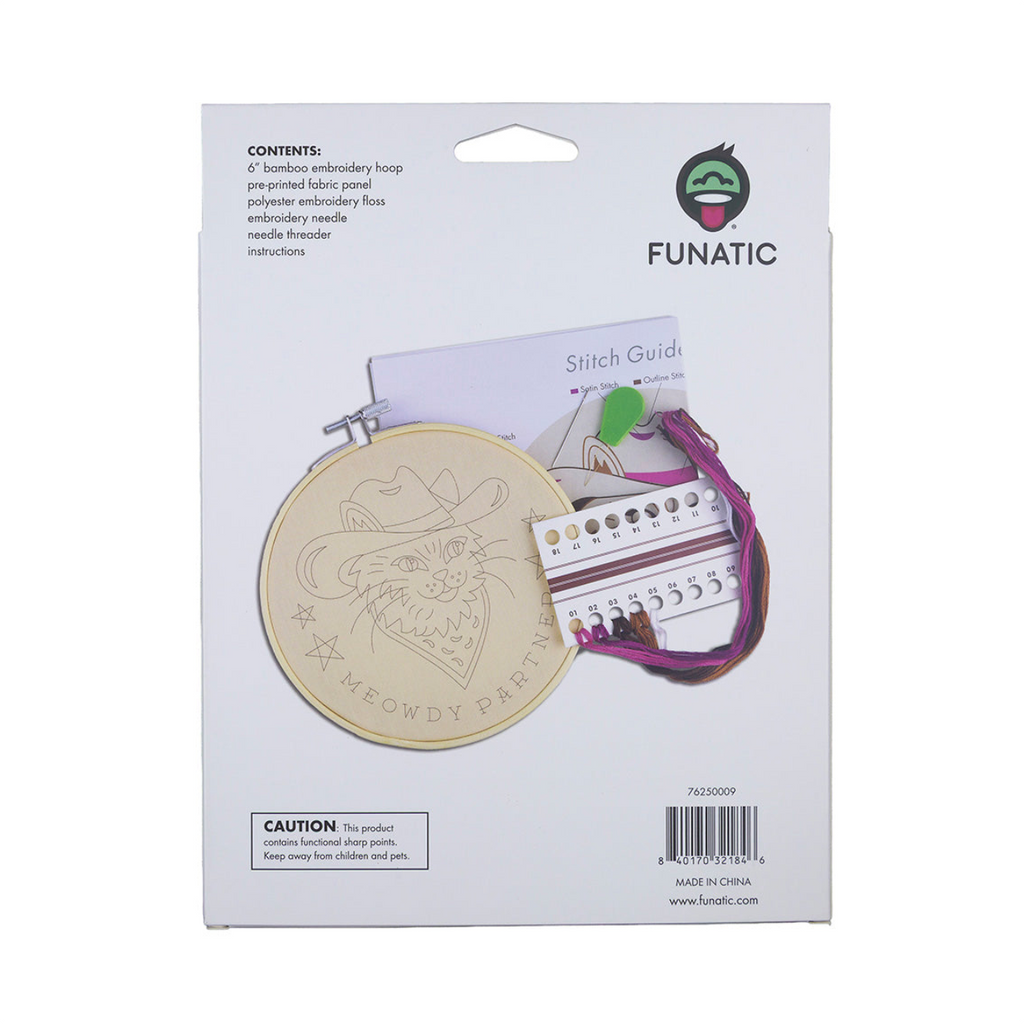Meowdy Partner Embroidery Kit Funatic Toys & Games - Crafts & Hobbies - Needlecraft Kits