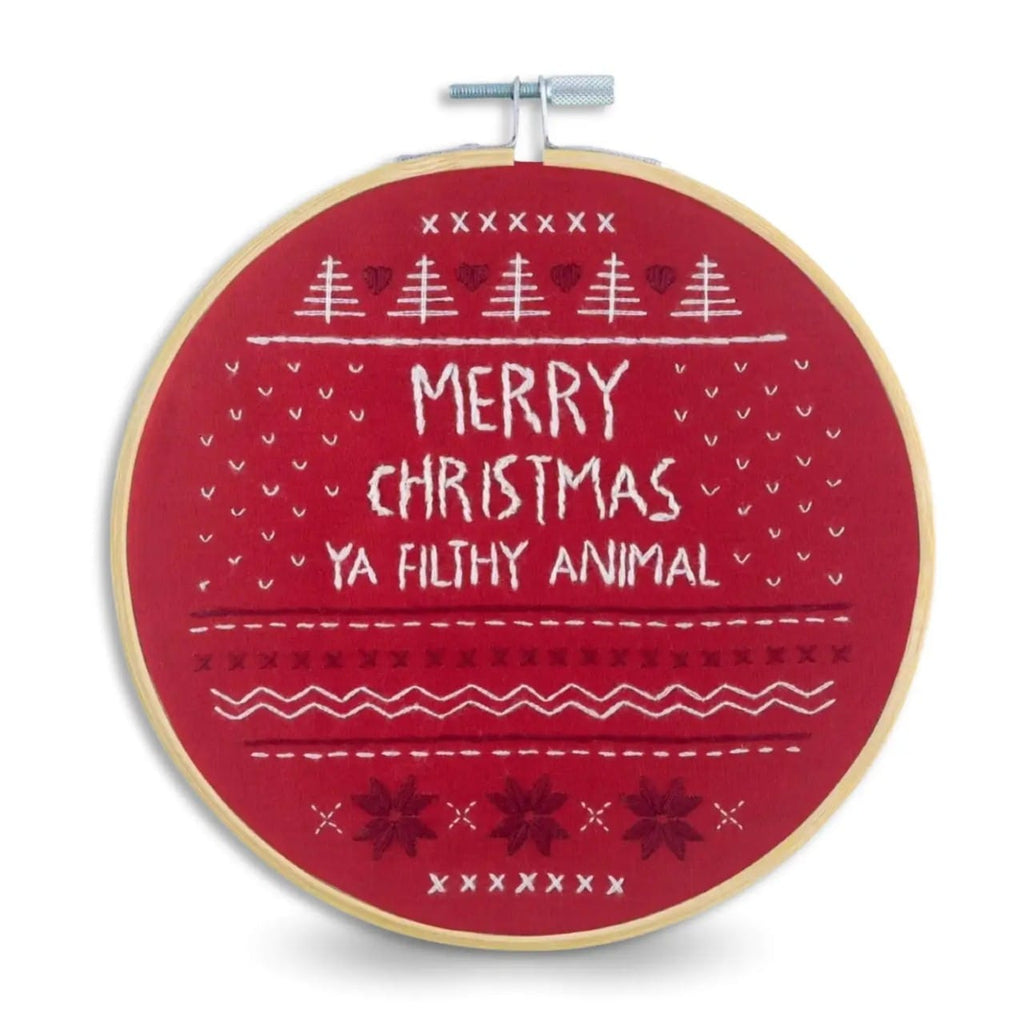 Merry Christmas Ya Filthy Animal Embroidery Kit Funatic Toys & Games - Crafts & Hobbies - Needlecraft Kits