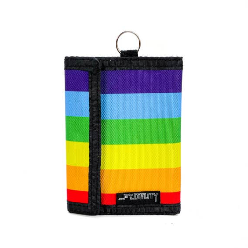 80's Bi-Fold Wallet with RFID Protection - Rainbow Black FYDELITY Apparel & Accessories - Bags - Handbags & Wallets