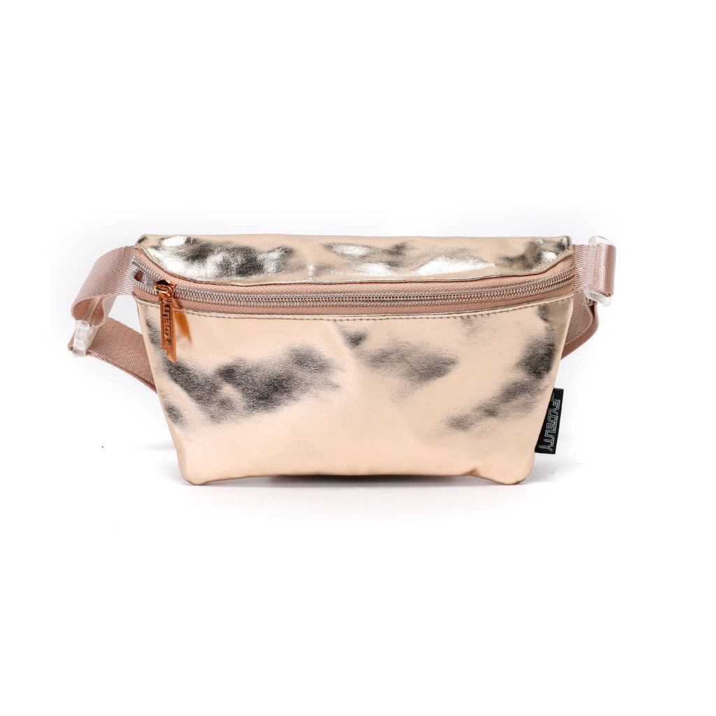 Ultra-Slim Fanny Pack - METALLIC LUX Rose Gold Fydelity Apparel & Accessories - Bags - Handbags & Wallets