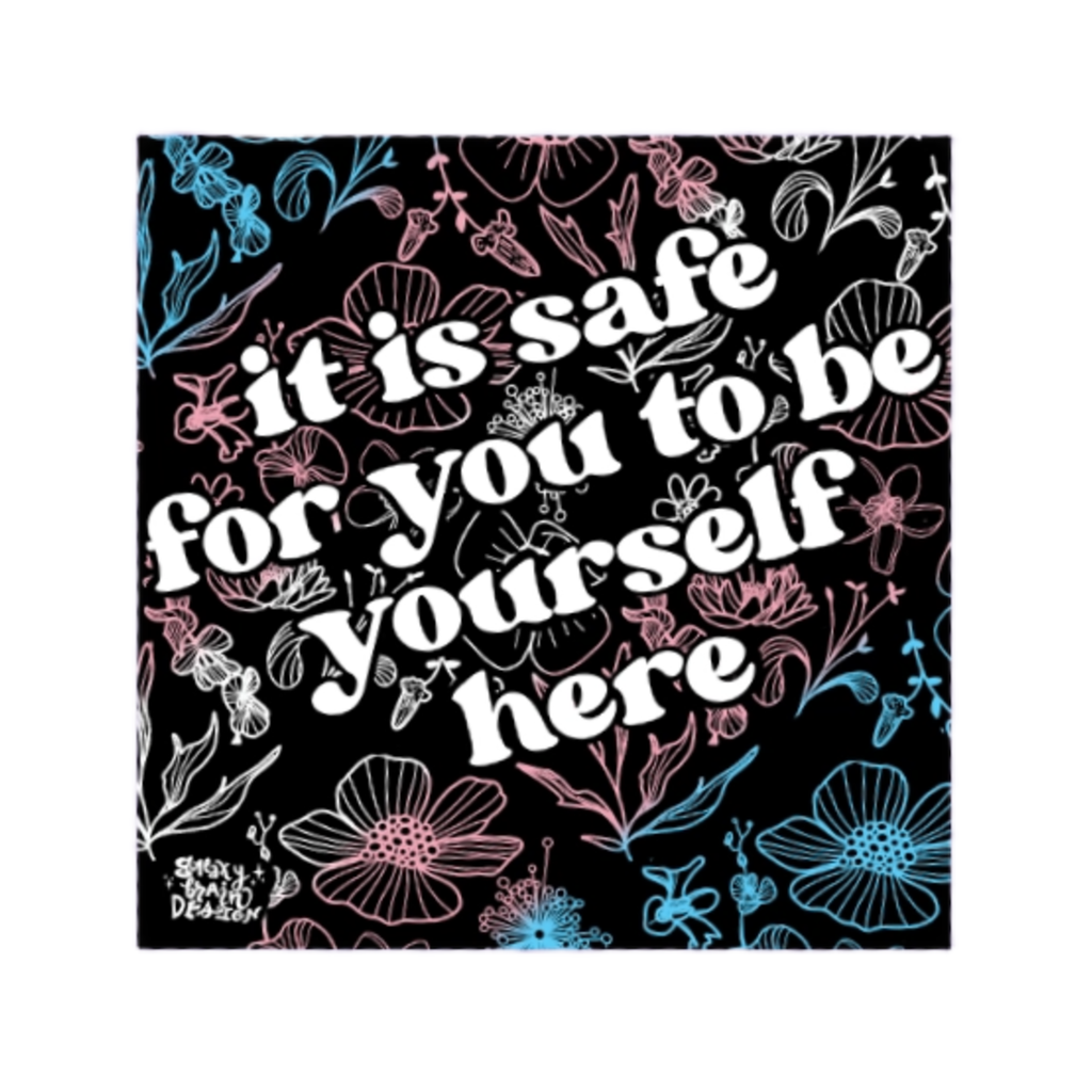 It Is Safe For You To Be Yourself Trans Sticker Galaxy Brain Design Impulse - Decorative Stickers