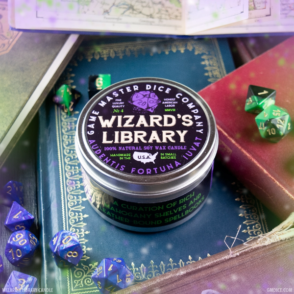 Wizard's Library Gaming Candle Game Master Dice Home - Candles