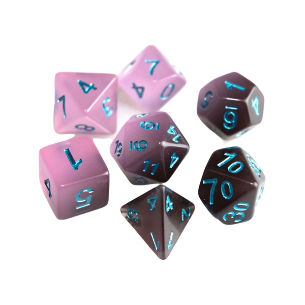 Chromacasters Thermochromatic Dice Set - Cinderblossom (Dark Gray To Pink) Game Master Dice Toys & Games - Puzzles & Games - Games