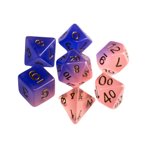 Chromacasters Thermochromatic Dice Set - Duskrose (Purple To Pink) Game Master Dice Toys & Games - Puzzles & Games - Games