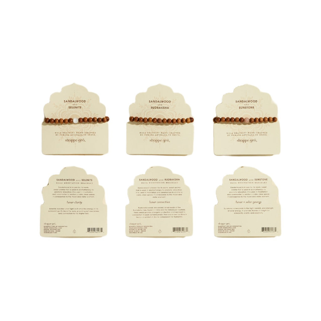 Sandalwood Mala Meditation Bracelets GeoCentral Jewelry - Bracelet