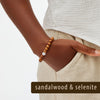 Selenite Sandalwood Mala Meditation Bracelets GeoCentral Jewelry - Bracelet