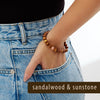 Sunstone Sandalwood Mala Meditation Bracelets GeoCentral Jewelry - Bracelet