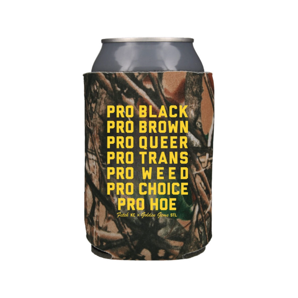 Pro Hoe Camo Can Cooler Golden Gems Home - Mugs & Glasses - Koozies