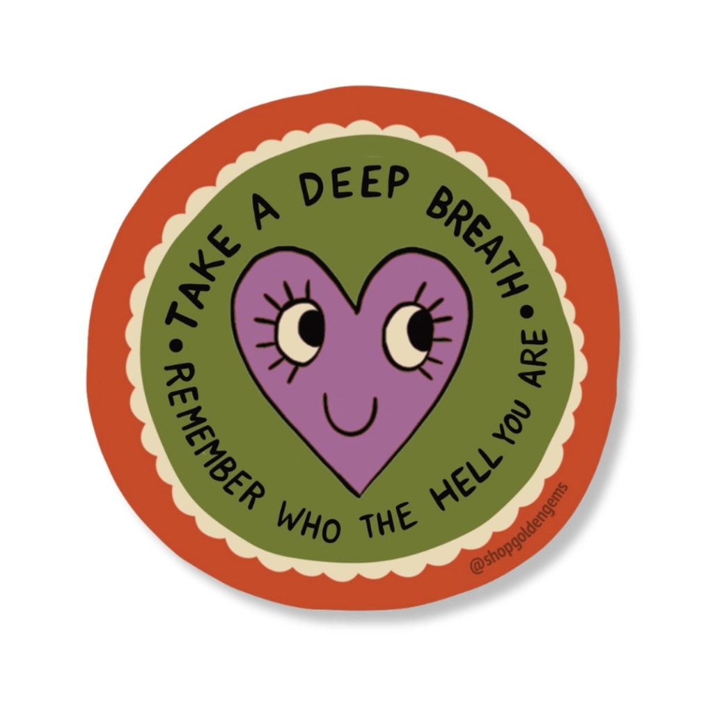 Take A Deep Breath Heart Sticker Golden Gems Impulse - Decorative Stickers