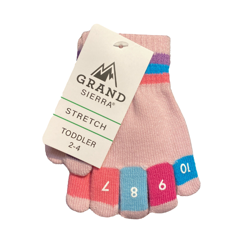 Pale Pink Toddler Knit Magic Stretch Counting Gloves with Numbers Grand Sierra Apparel & Accessories - Winter - Baby & Kids - Baby & Toddler - Gloves & Mittens