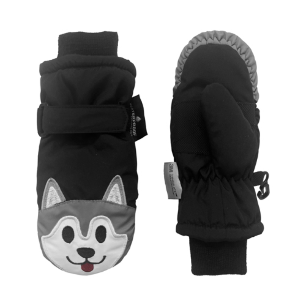 Black Dog Faces Ski Mittens - Toddler Grand Sierra Apparel & Accessories - Winter - Baby & Toddler