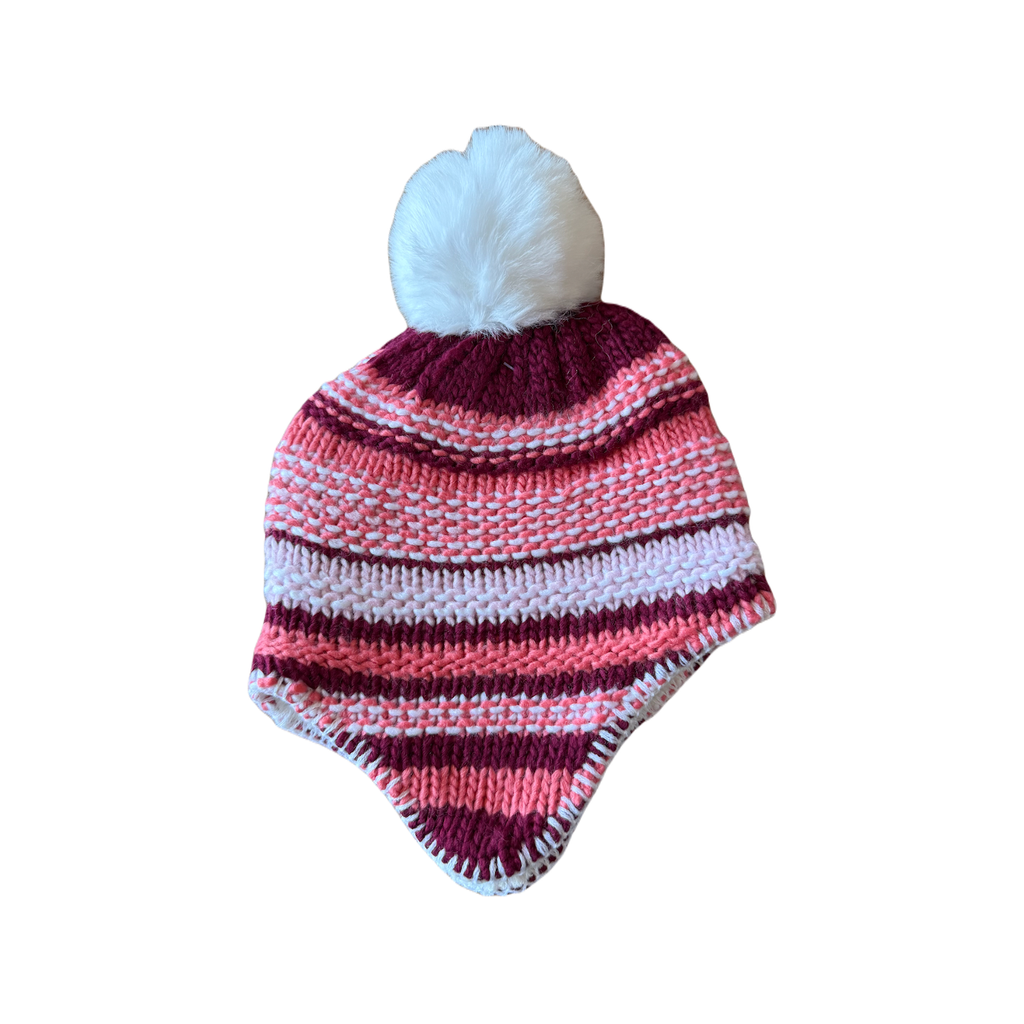 Coral Striped Knit Helmet Hat - Toddler Grand Sierra Apparel & Accessories - Winter - Baby & Toddler - Hats