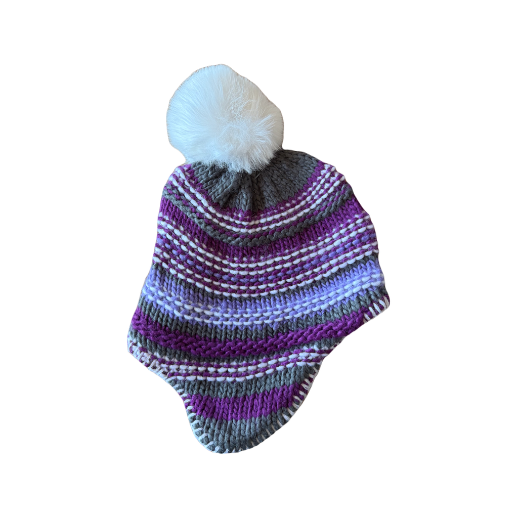 Purple Striped Knit Helmet Hat - Toddler Grand Sierra Apparel & Accessories - Winter - Baby & Toddler - Hats