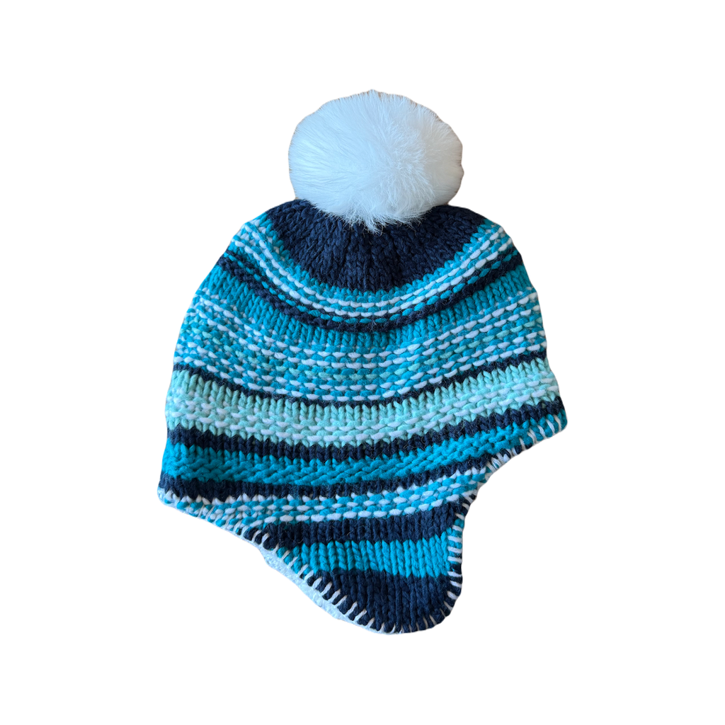 Teal Striped Knit Helmet Hat - Toddler Grand Sierra Apparel & Accessories - Winter - Baby & Toddler - Hats