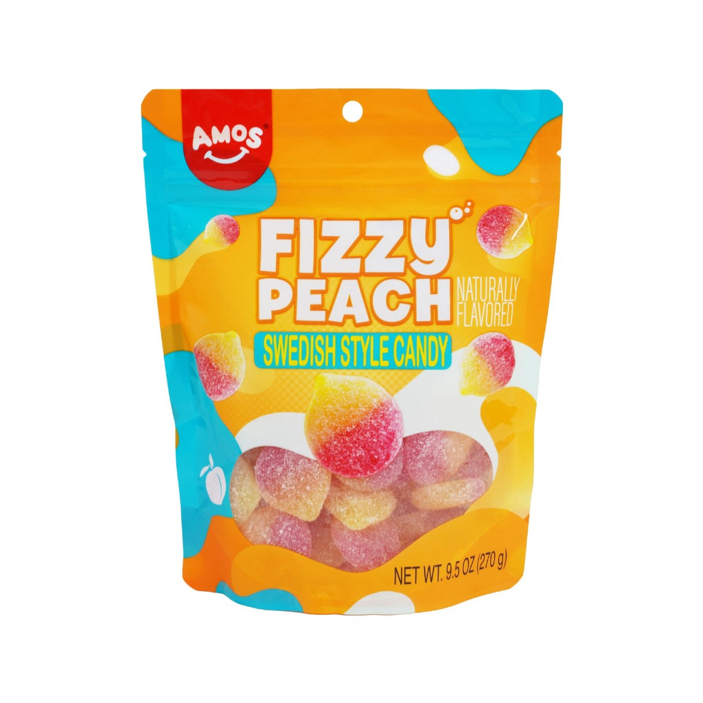 Amos Fizzy Peach Swedish Style Candy Grandpa Joe's Candy Candy, Chocolate & Gum