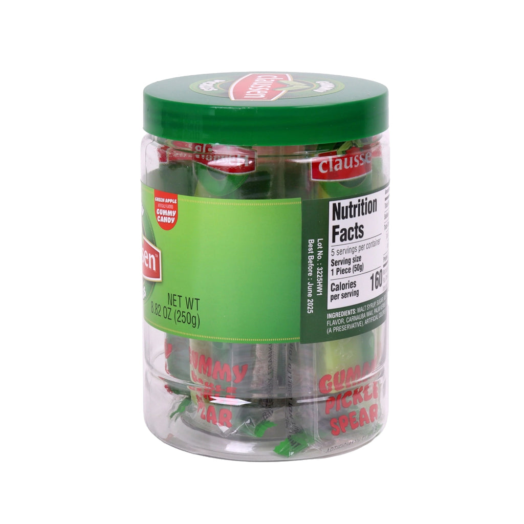 Claussen Jar Of Gummy Pickle Spears Candy Grandpa Joe's Candy Candy, Chocolate & Gum