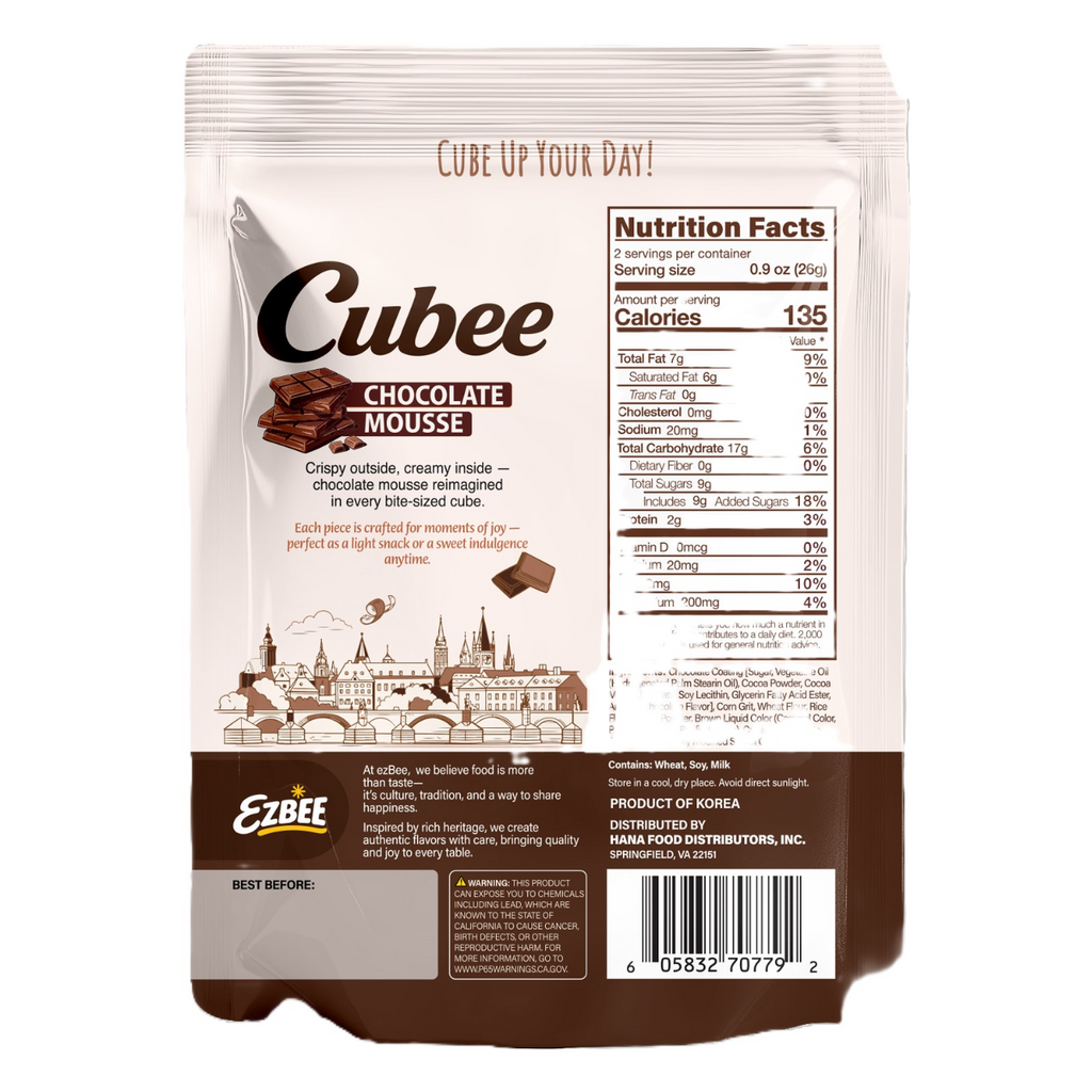 Cubee Chocolate Mousse Cube Snack Candy Grandpa Joe's Candy Candy, Chocolate & Gum