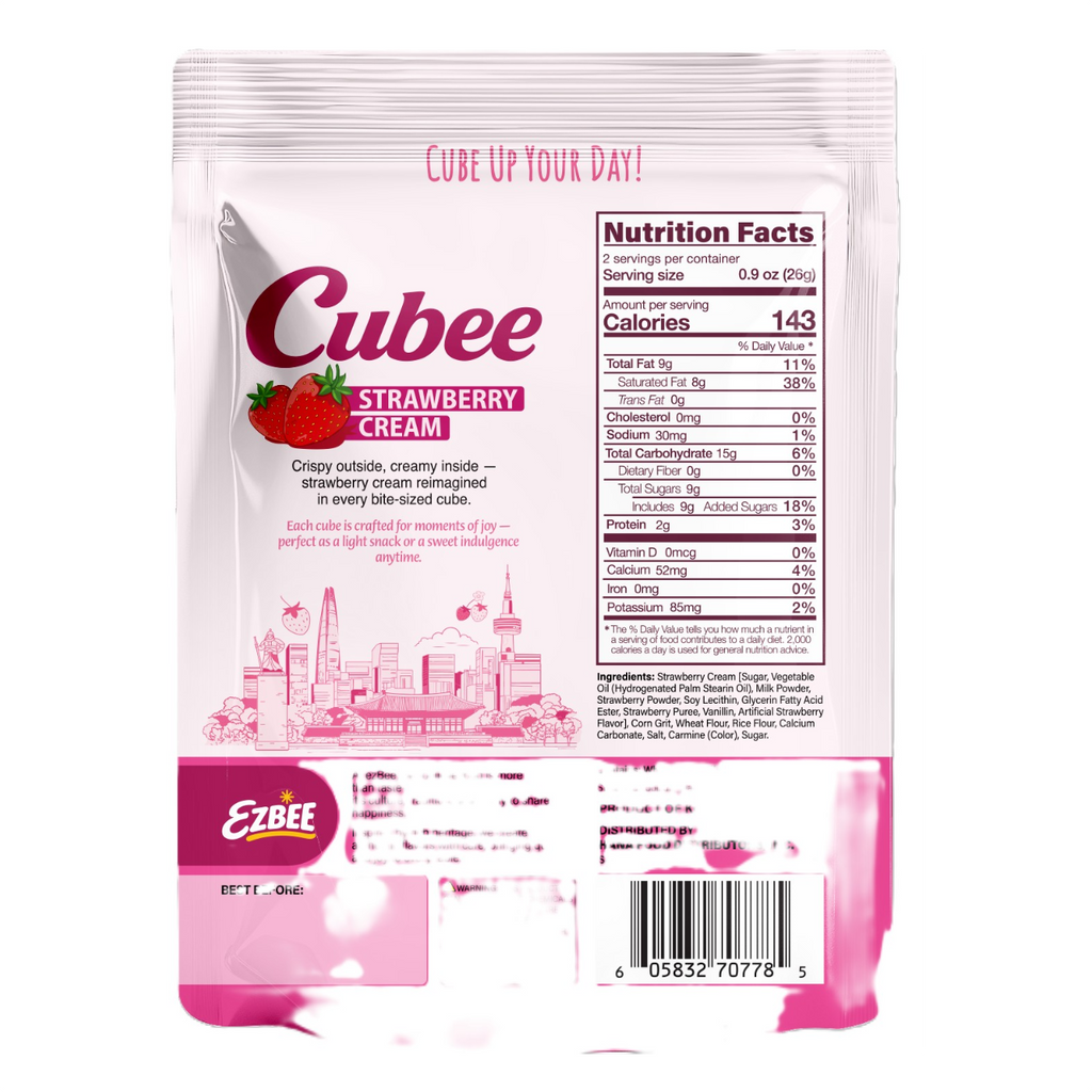Cubee Strawberry Cream Cube Snack Candy Grandpa Joe's Candy Candy, Chocolate & Gum