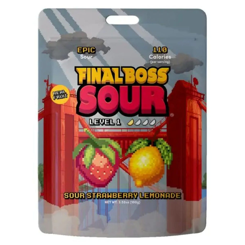 Final Boss Sour Level 1 Strawberry Lemonade Candy Grandpa Joe's Candy Candy, Chocolate & Gum
