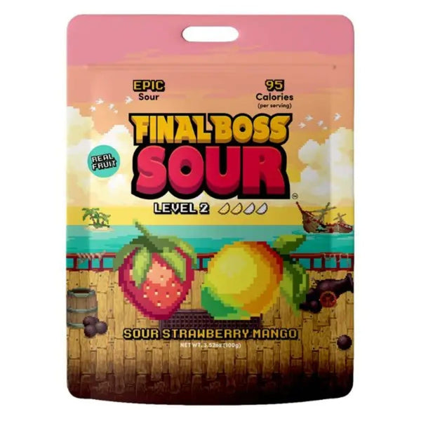 Final Boss Sour Level 2 Strawberry Mango Candy Grandpa Joe's Candy Candy, Chocolate & Gum