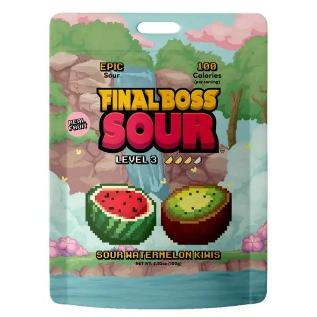 Final Boss Sour Level 3 Watermelon Kiwis Candy Grandpa Joe's Candy Candy, Chocolate & Gum