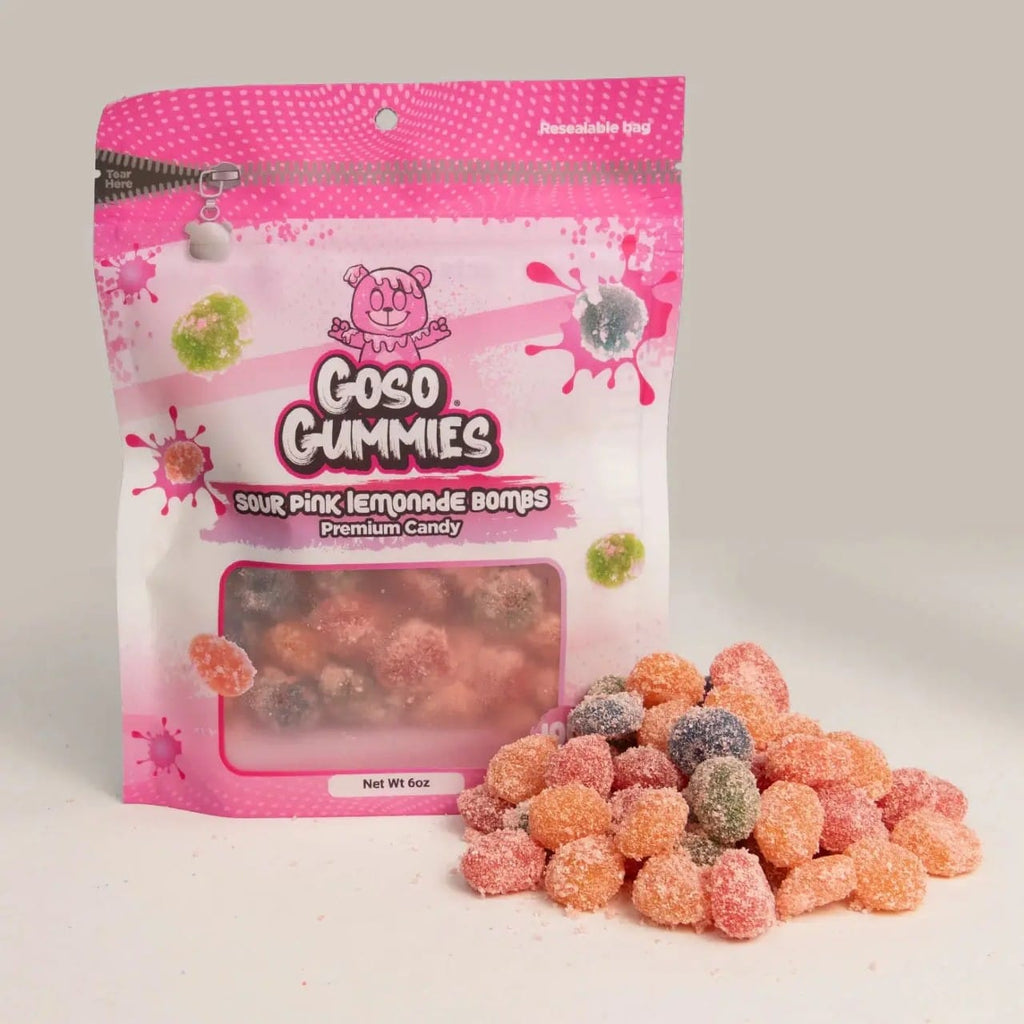 Goso Gummies Sour Pink Lemonade Bombs Candy Grandpa Joe's Candy Candy, Chocolate & Gum