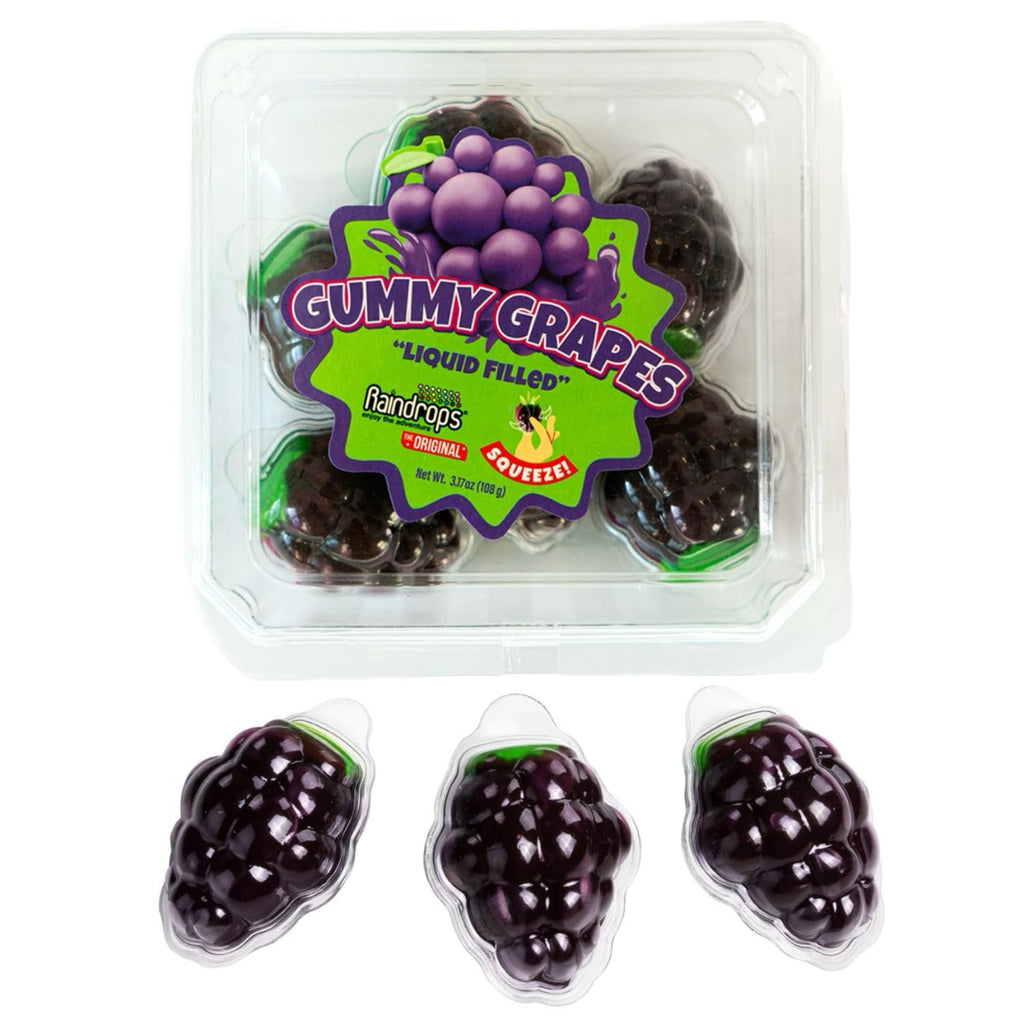 Grapes Raindrops Liquid Filled Gummy Candy Grandpa Joe's Candy Candy, Chocolate & Gum