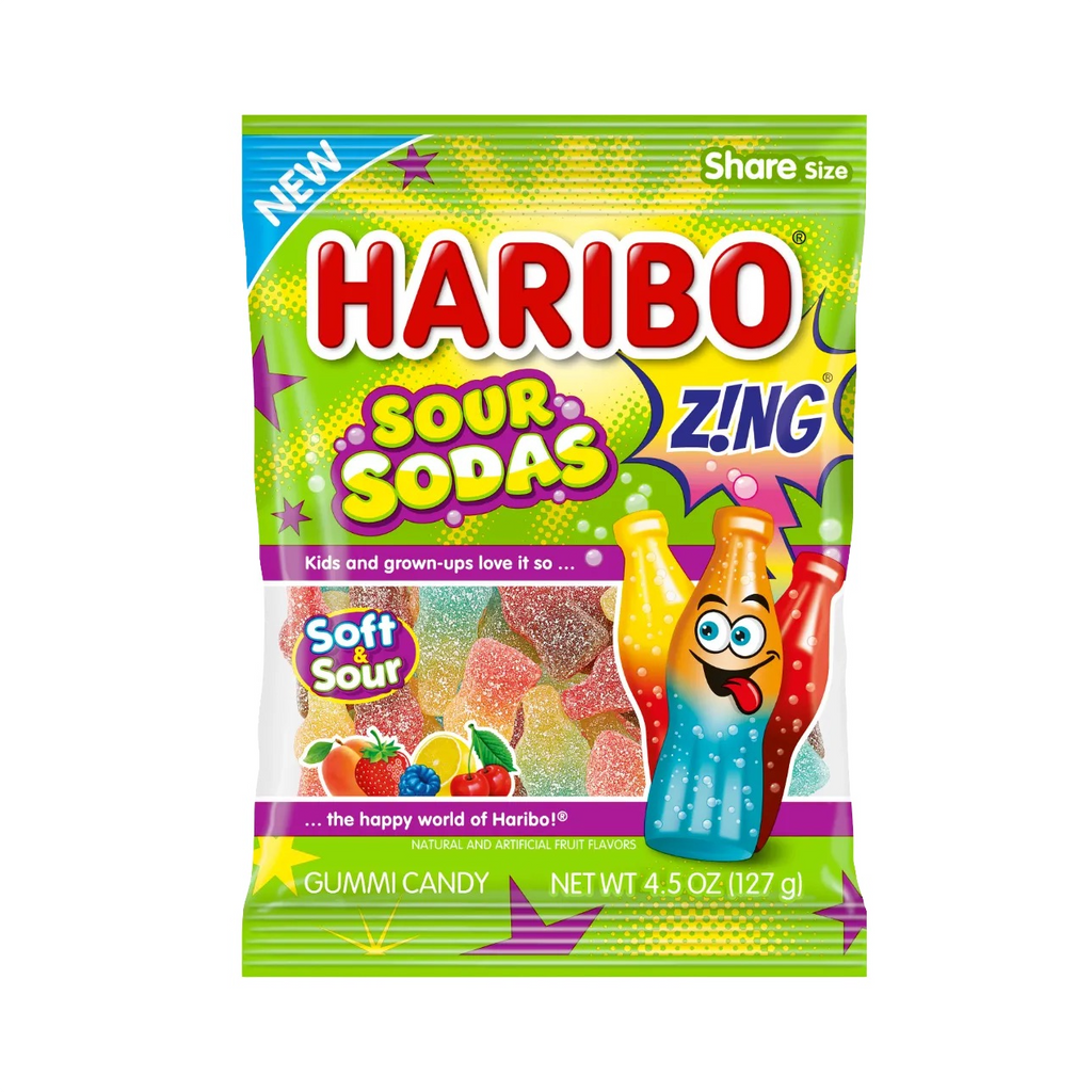 Haribo Zing Sour Sodas Candy Grandpa Joe's Candy Candy, Chocolate & Gum