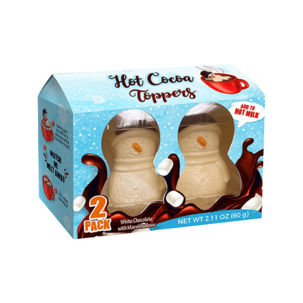 Snowman Hot Cocoa Toppers - 2 Pack Grandpa Joe's Candy Candy, Chocolate & Gum - Holiday