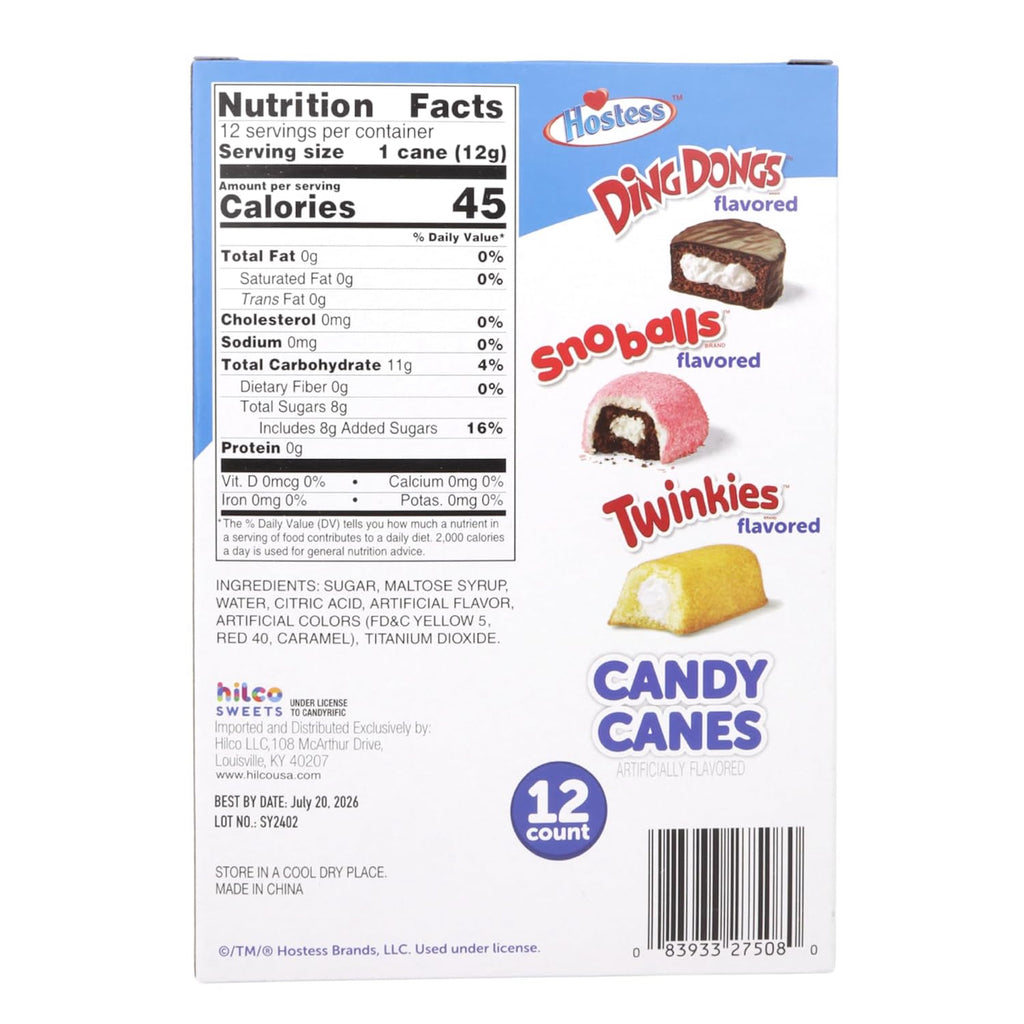 Hostess Cakes Flavored Candy Canes Grandpa Joe's Candy Candy, Chocolate & Gum