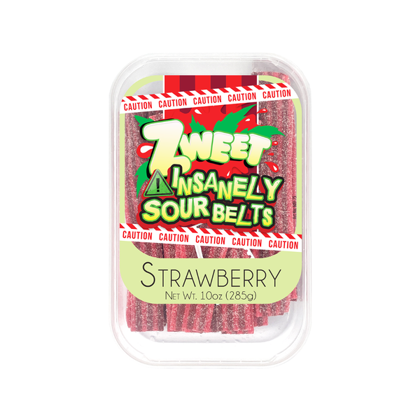 Insanely Sour Strawberry Belts Candy Grandpa Joe's Candy Candy, Chocolate & Gum