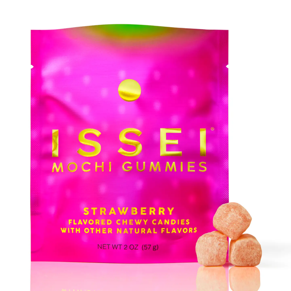 Issei Mochi Gummies - Strawberry Chewy Candies - Small Bag - 2oz Grandpa Joe's Candy Candy, Chocolate & Gum
