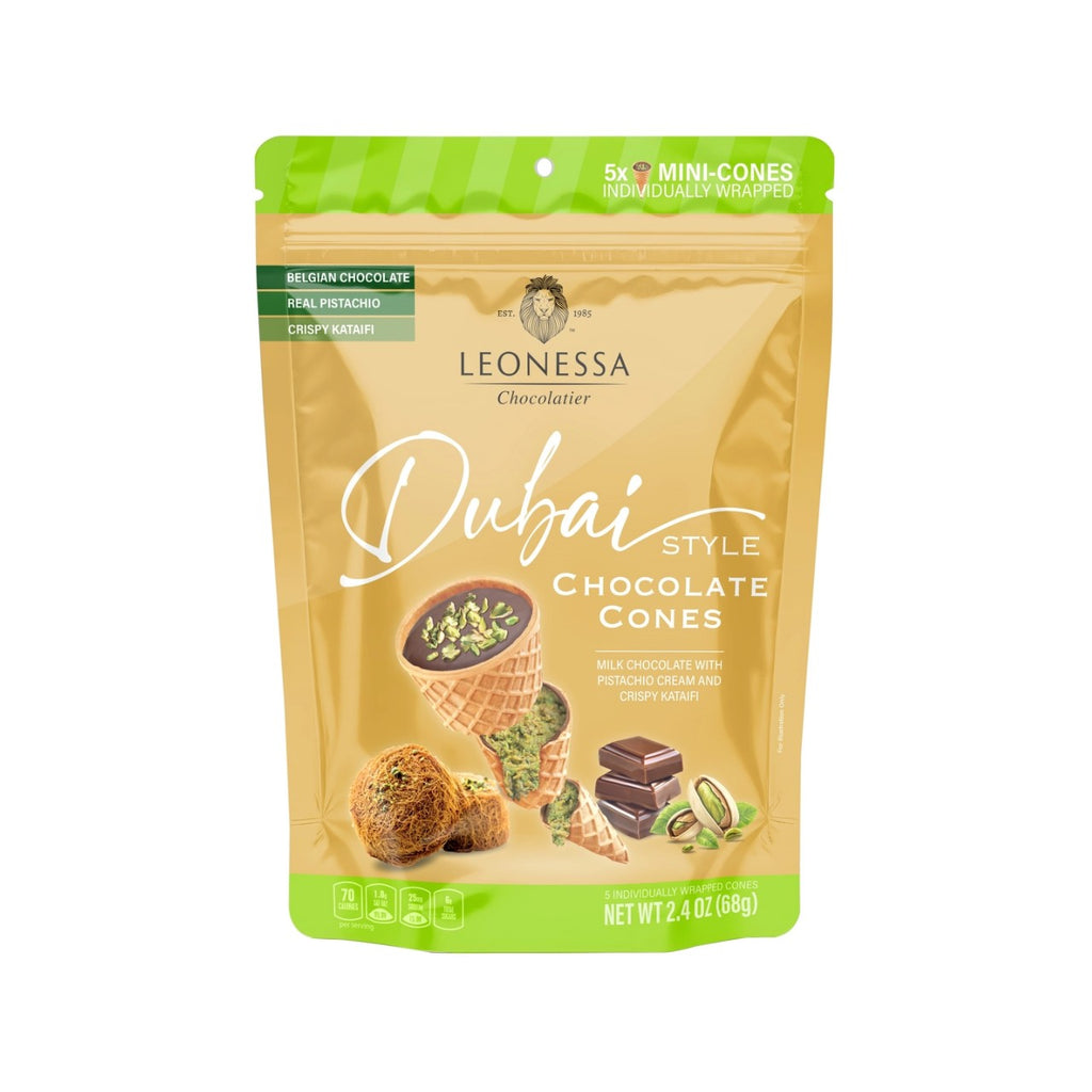 Leonessa Dubai Milk Chocolate Pistachio Mini Cones Grandpa Joe's Candy Candy, Chocolate & Gum