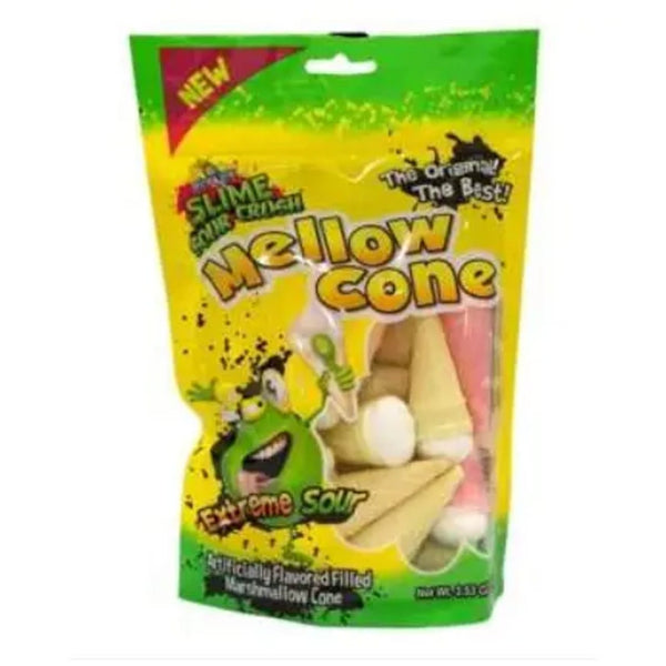 Mellow Cone Extreme Sour Filled Marshmallow Cone Candy Grandpa Joe's Candy Candy, Chocolate & Gum