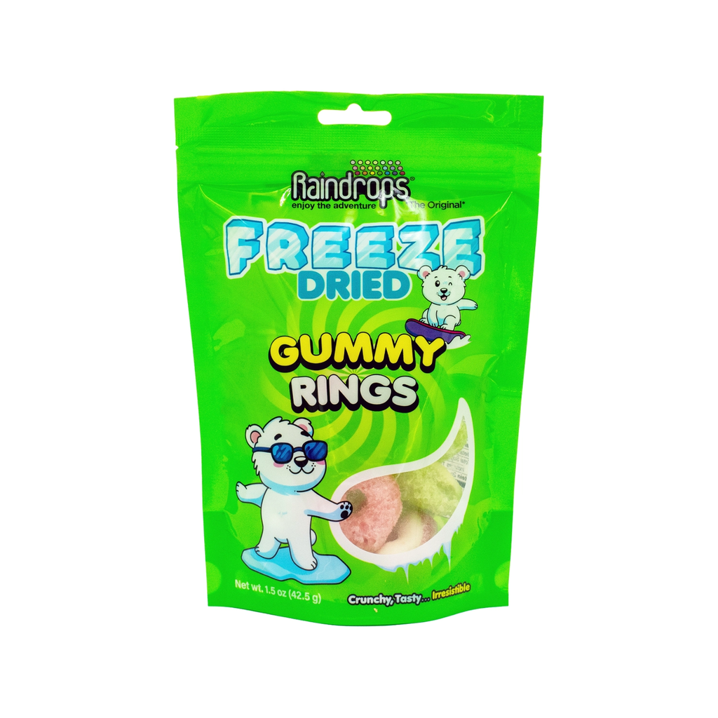 Raindrops Freeze Dried Gummy Rings Grandpa Joe's Candy Candy, Chocolate & Gum