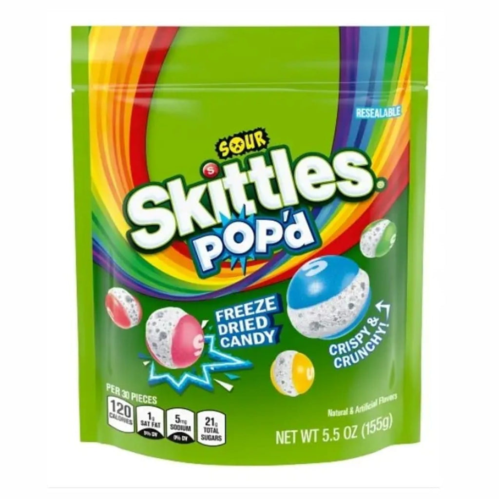 Skittles Pop'd Sour Freeze Dried Candy Grandpa Joe's Candy Candy, Chocolate & Gum