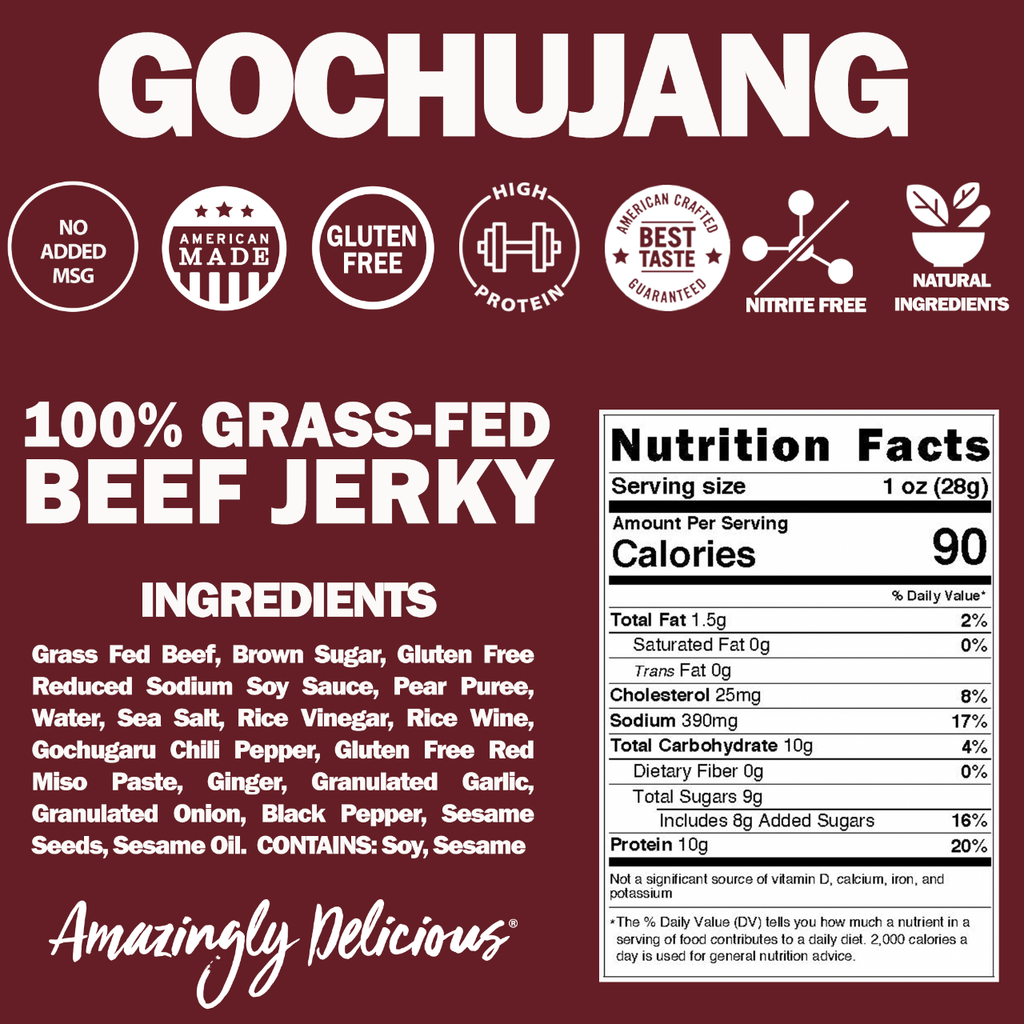 Korean BBQ Recipe Gochujang Beef Jerky Grandpa Joe's Candy Candy, Chocolate & Gum - Snack Foods