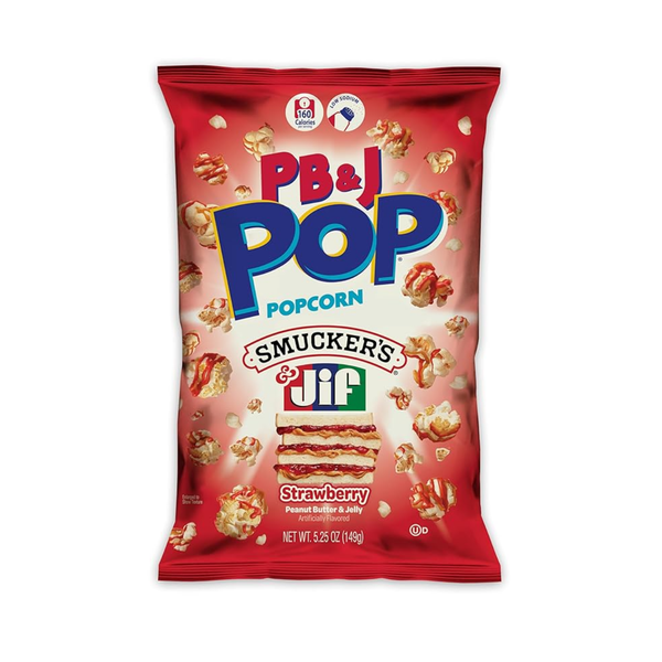 POP Popcorn – Smucker’s Jif PB&J Strawberry Popcorn Grandpa Joe's Candy Candy, Chocolate & Gum - Snack Foods