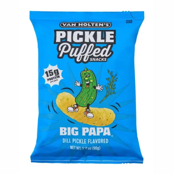 Van Holten's Big Papa Pickle Puffs Snack Food Grandpa Joe's Candy Candy, Chocolate & Gum - Snack Foods