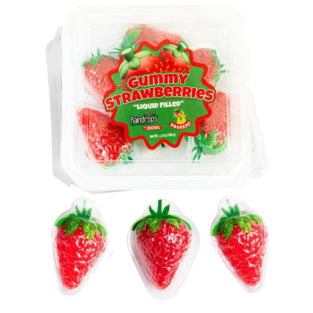 Strawberries Raindrops Liquid Filled Gummy Candy Grandpa Joe's Candy Candy, Chocolate & Gum