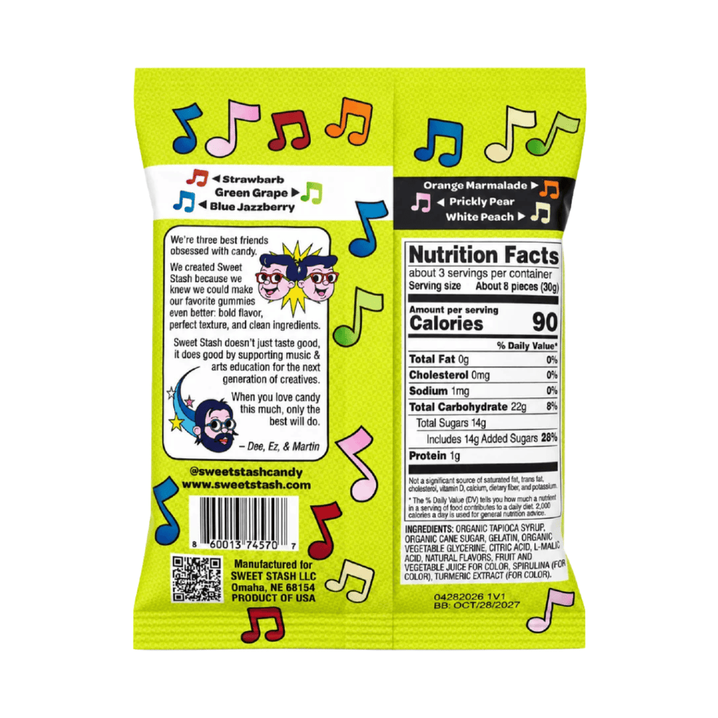 Sweet Stash Sour Jams Sour Gummy Candy Grandpa Joe's Candy Candy, Chocolate & Gum