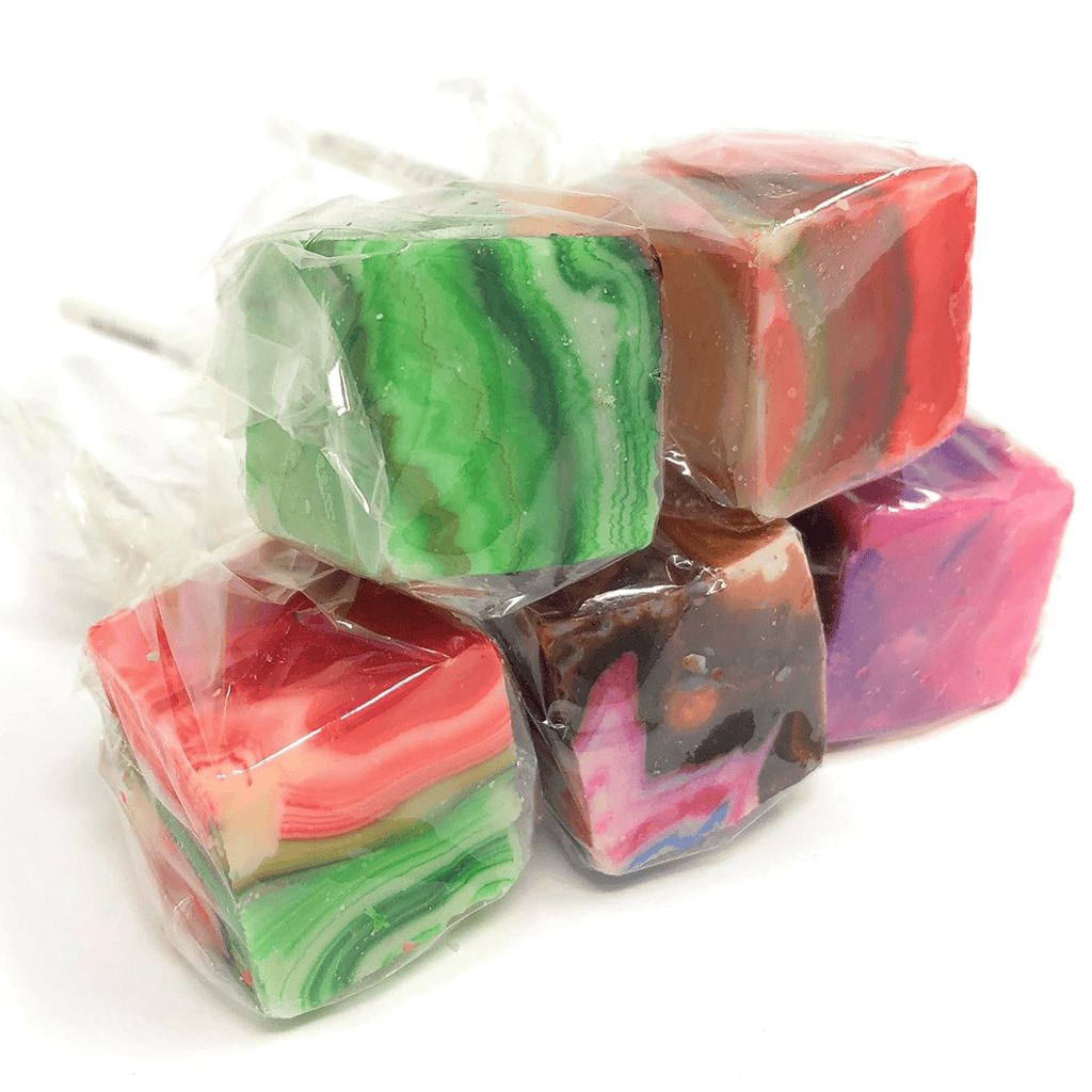 Tie Dye Cube Pop Lollipop Grandpa Joe's Candy Candy, Chocolate & Gum